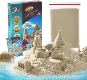 Waterplay Sand, 2.2lb Natural Beige Sensory Playsand in Resealable Bag, Ideal for Summer Outdoor Water Play, Moldable for Water Fun, Refill Pack for Kids Ages 4 