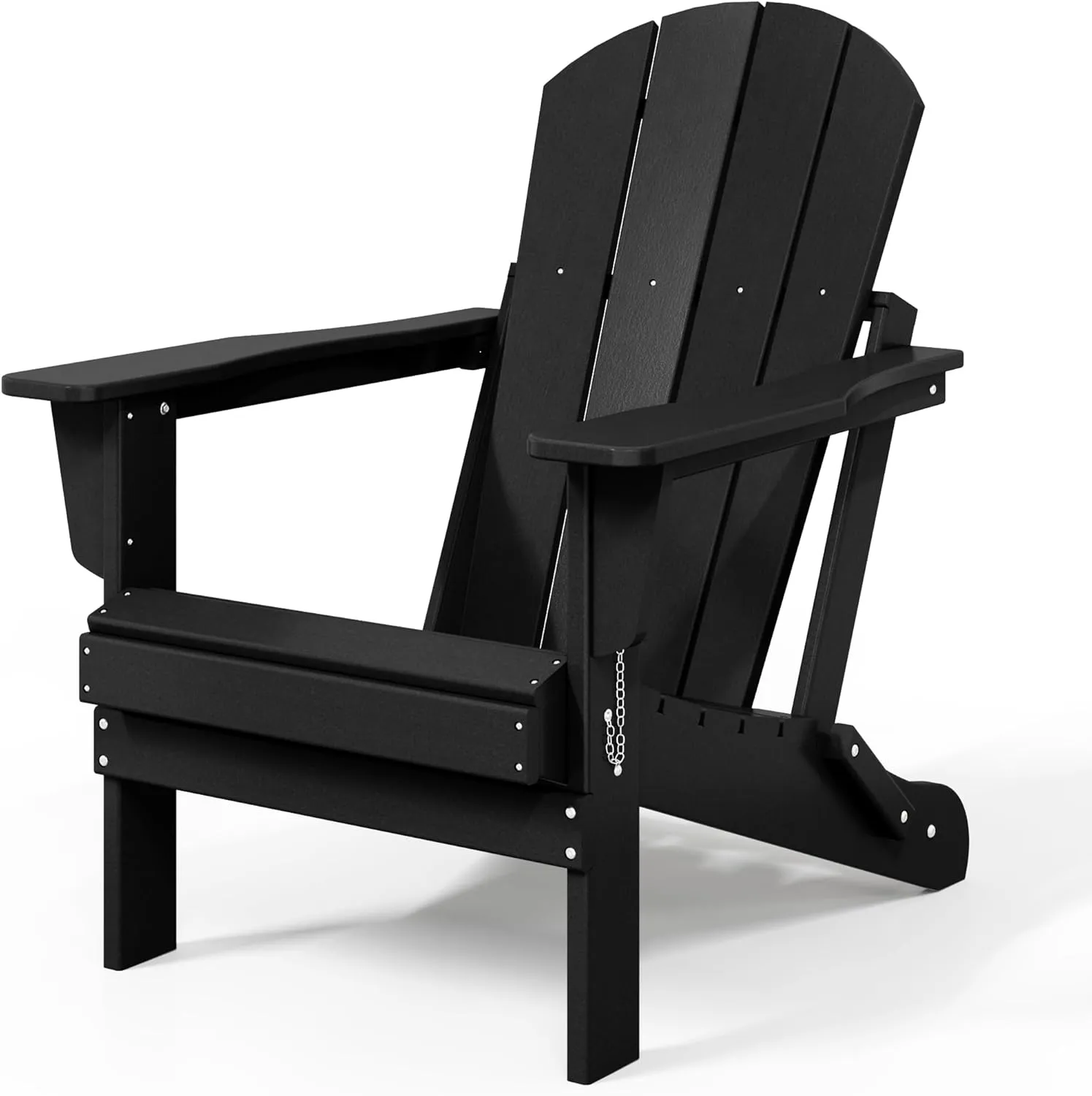 WestinTrends Malibu HDPE Outdoor Patio Folding Poly Adirondack Chair, Black