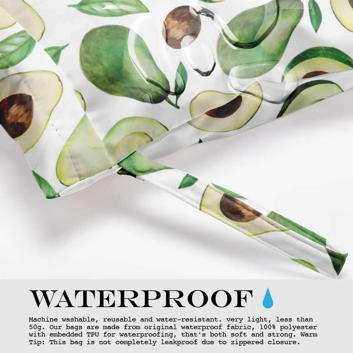 Wet Bag, Wet Dry Bag, Wet Bag for Swimsuit, Travel, Beach, Pool, Diapers, Dirty Yoga Gym Clothes, Toiletries, Makeup Bag, Snack Bag, Waterproof Reusable Fruit Peach Avocado Lemon