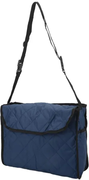 Wheelchair Hanging Storage Bag, Walker Side Bag, Large Capacity Quilted Cotton Material, and, Suitable for Trolley Electrically Propelled Wheelchair Walker (Navy Blue)