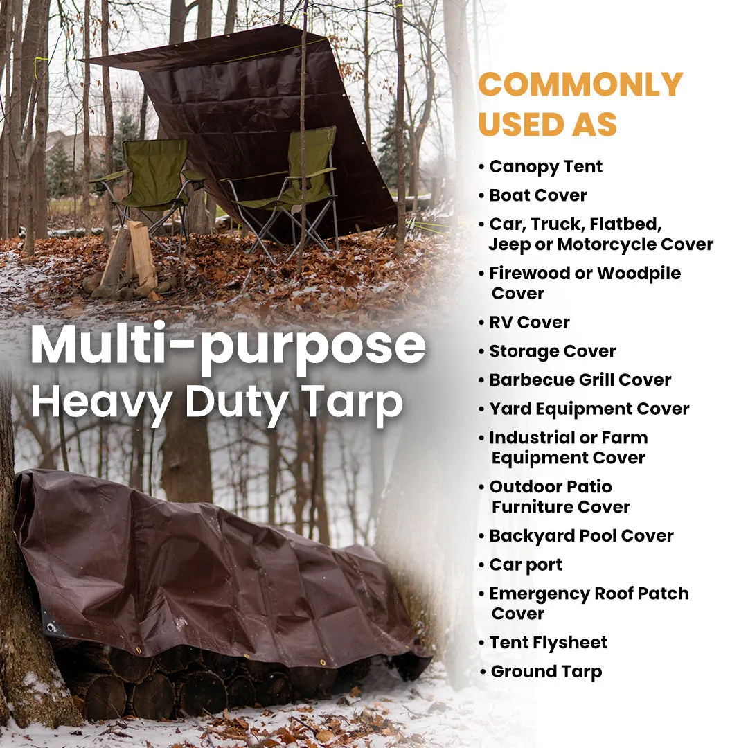 White Duck Super Heavy Duty Thick Poly Tarp Cover, 16Mil, 8oz.