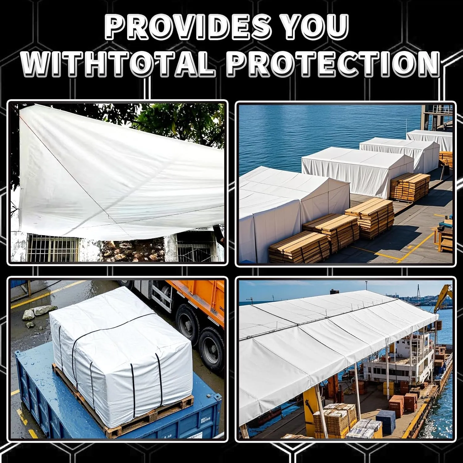 White Tarp 8x10 Feet, 10 Mil Thick Waterproof Poly Tarps Cover UV Resistant, Rip & Tear Proof with Metal Grommets Every 20 Inches