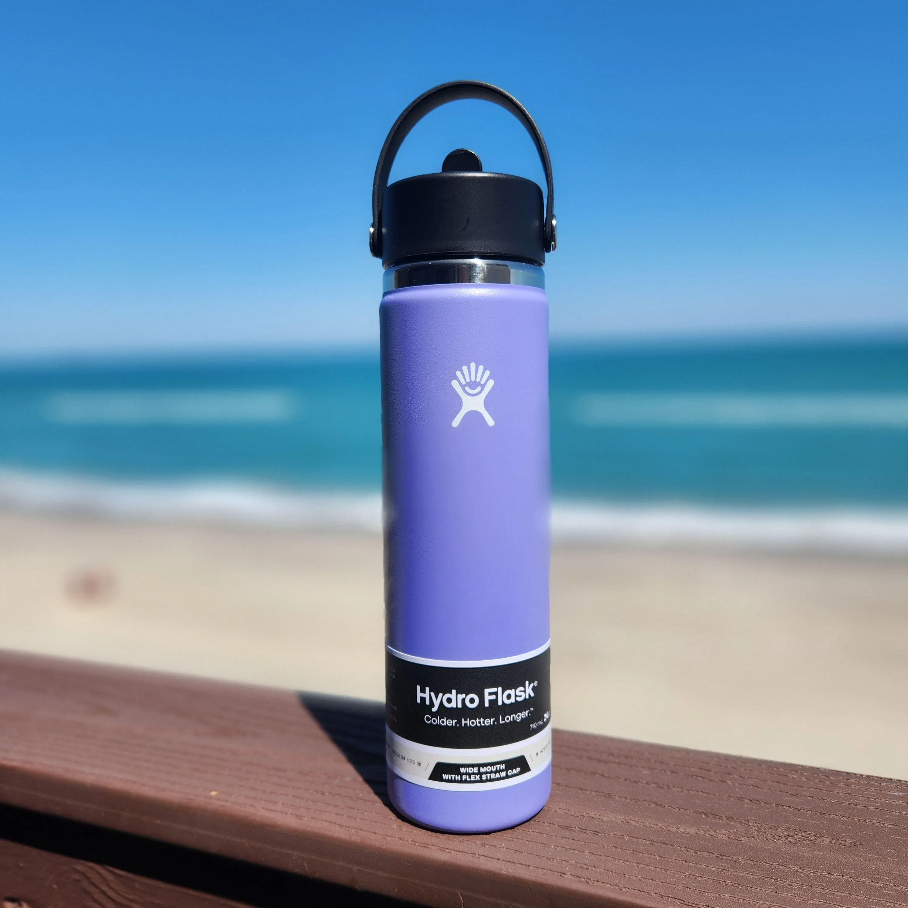 Wide Mouth Bottle with Flex Straw Cap - 24 oz.