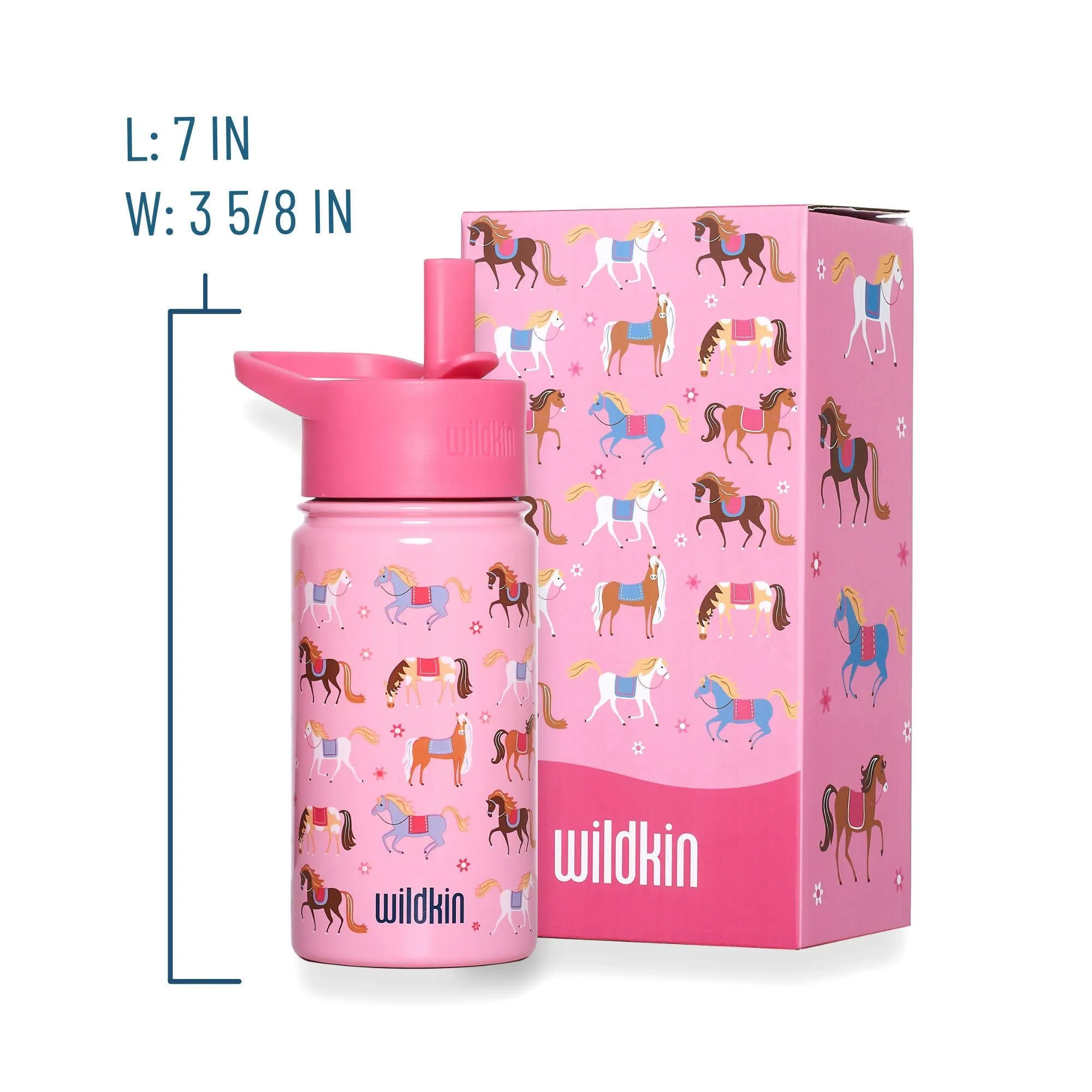 Wildkin Horses 14 oz Steel Water Bottle