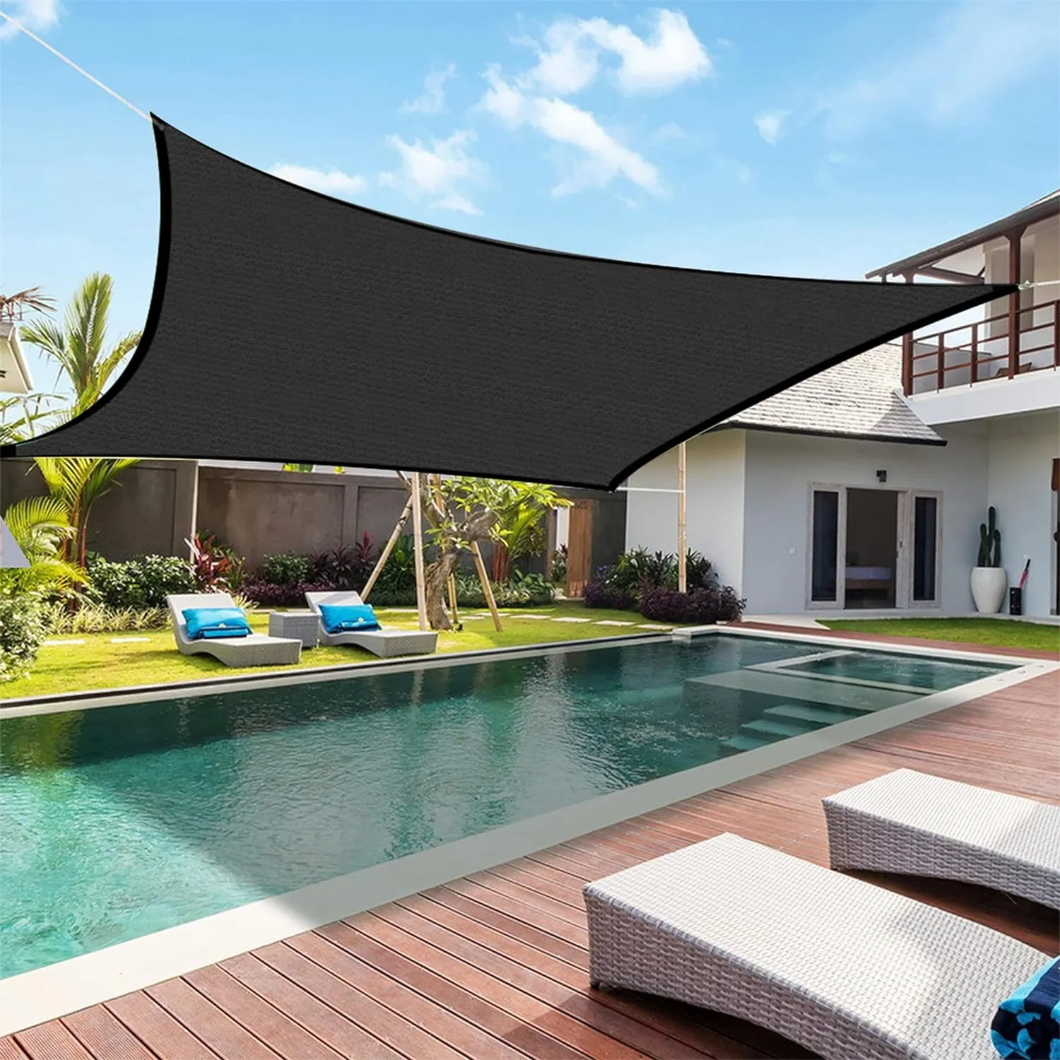 winemana 50% Black Shade Cloth, 10 x 20 FT Durable Mesh Tarp with Grommets, Garden Sunblock Shade Cloth Shading Antifreezing for Plants Cover, Greenhouse, Barns Kennel, Patio, Tomatoes