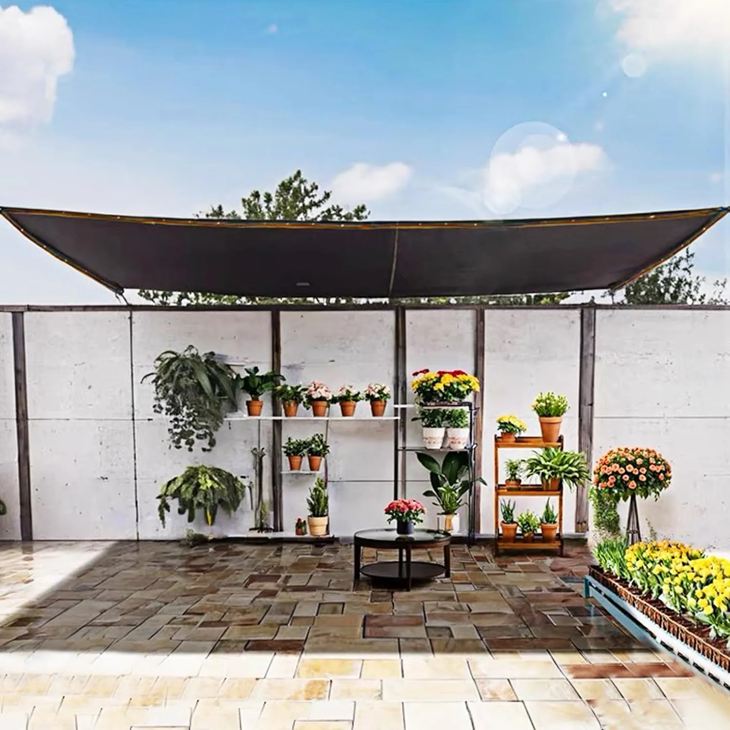winemana 90% Shade Cloth, Dog Kennel Shade Cover, 6.6 x 16 FT Sturdy Durable Sunblock Shade Mesh Tarp with Grommets for Patio Plants Greenhouse Chicken Coop Porch