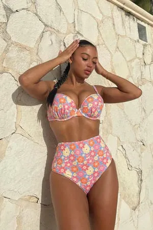 Wolf and Whistle Floral Bikini and Matching Sarong