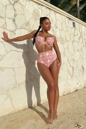 Wolf and Whistle Floral Bikini and Matching Sarong