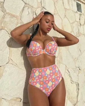 Wolf and Whistle Floral Bikini and Matching Sarong