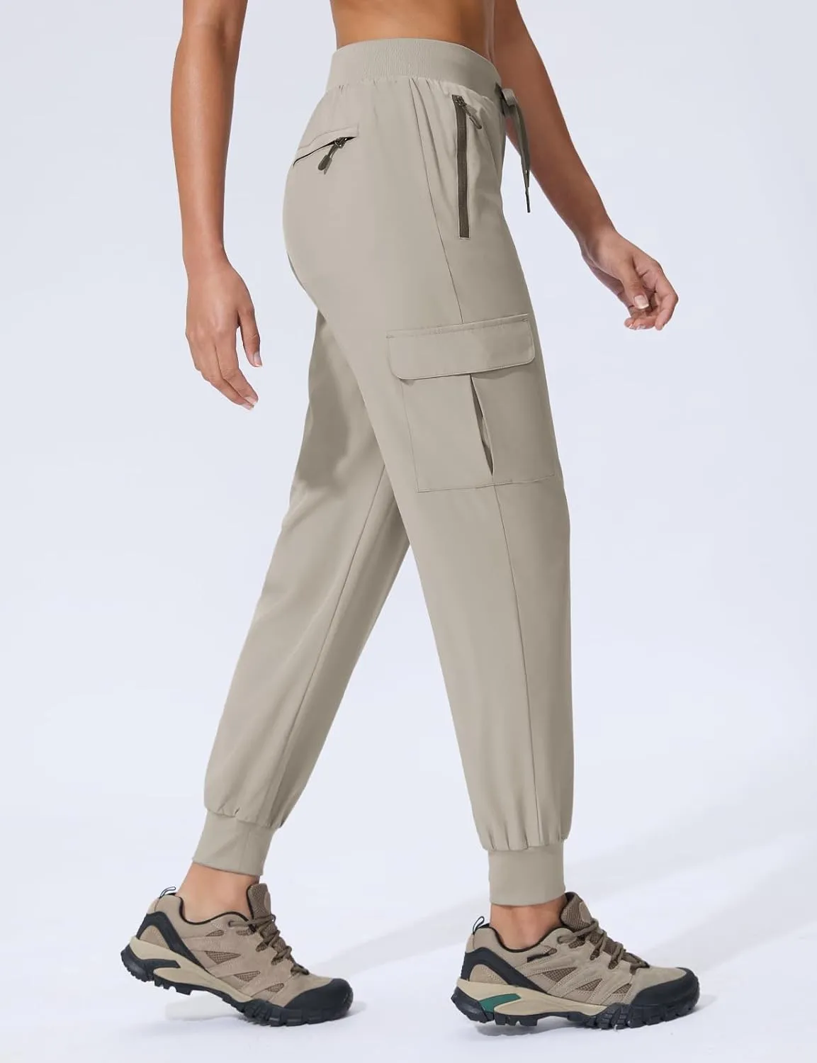 Women's Cargo Joggers Quick Dry Hiking Joggers UPF 50  Lightweight Athletic Jogger Pants Travel Water Resistant