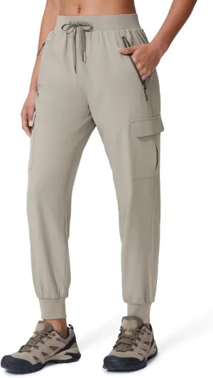 Women's Cargo Joggers Quick Dry Hiking Joggers UPF 50  Lightweight Athletic Jogger Pants Travel Water Resistant
