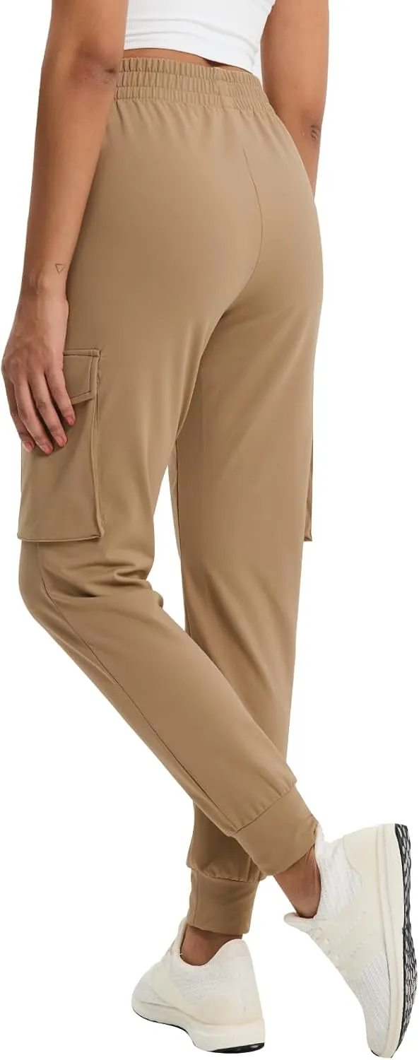 Women's Clearance Fleece Lined Cargo Joggers Water Resistant Winter Hiking Pants Sweatpants Snow Running