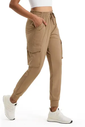 Women's Clearance Fleece Lined Cargo Joggers Water Resistant Winter Hiking Pants Sweatpants Snow Running