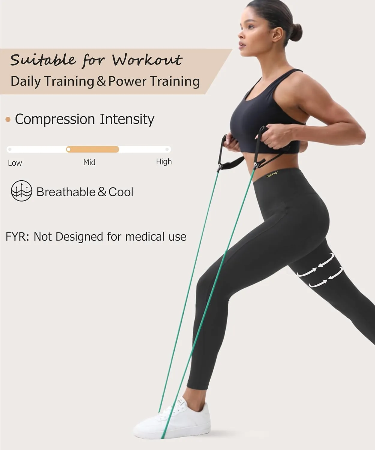 Women's Compression Leggings Butt Lifting Work Out Athletic Gym High Waist Tummy Control Stretchy with Pockets