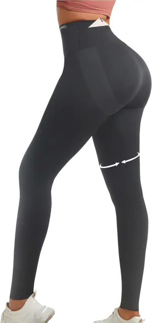 Women's Compression Leggings Butt Lifting Work Out Athletic Gym High Waist Tummy Control Stretchy with Pockets