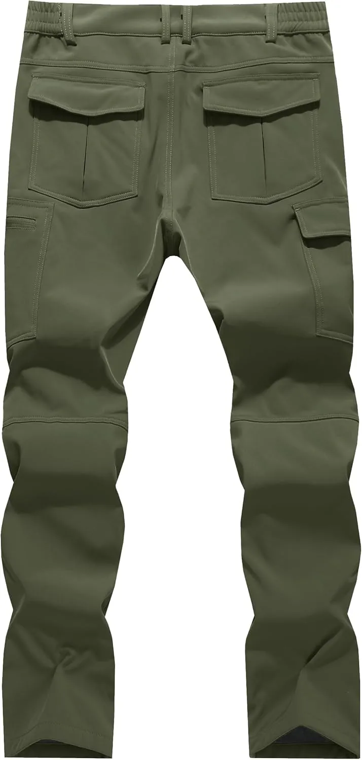 Women's Snow Ski Pants Fleece Lined Waterproof Softshell Insulated Winter Outdoor Hiking Cargo Pants