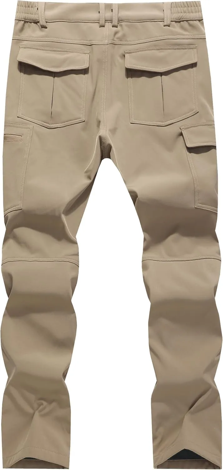 Women's Snow Ski Pants Fleece Lined Waterproof Softshell Insulated Winter Outdoor Hiking Cargo Pants