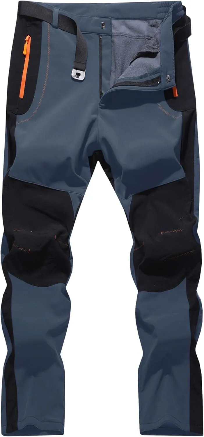Women's Snow Ski Pants Fleece Lined Winter Outdoor Waterproof Insulated Warm Softshell Hiking Cargo Pants