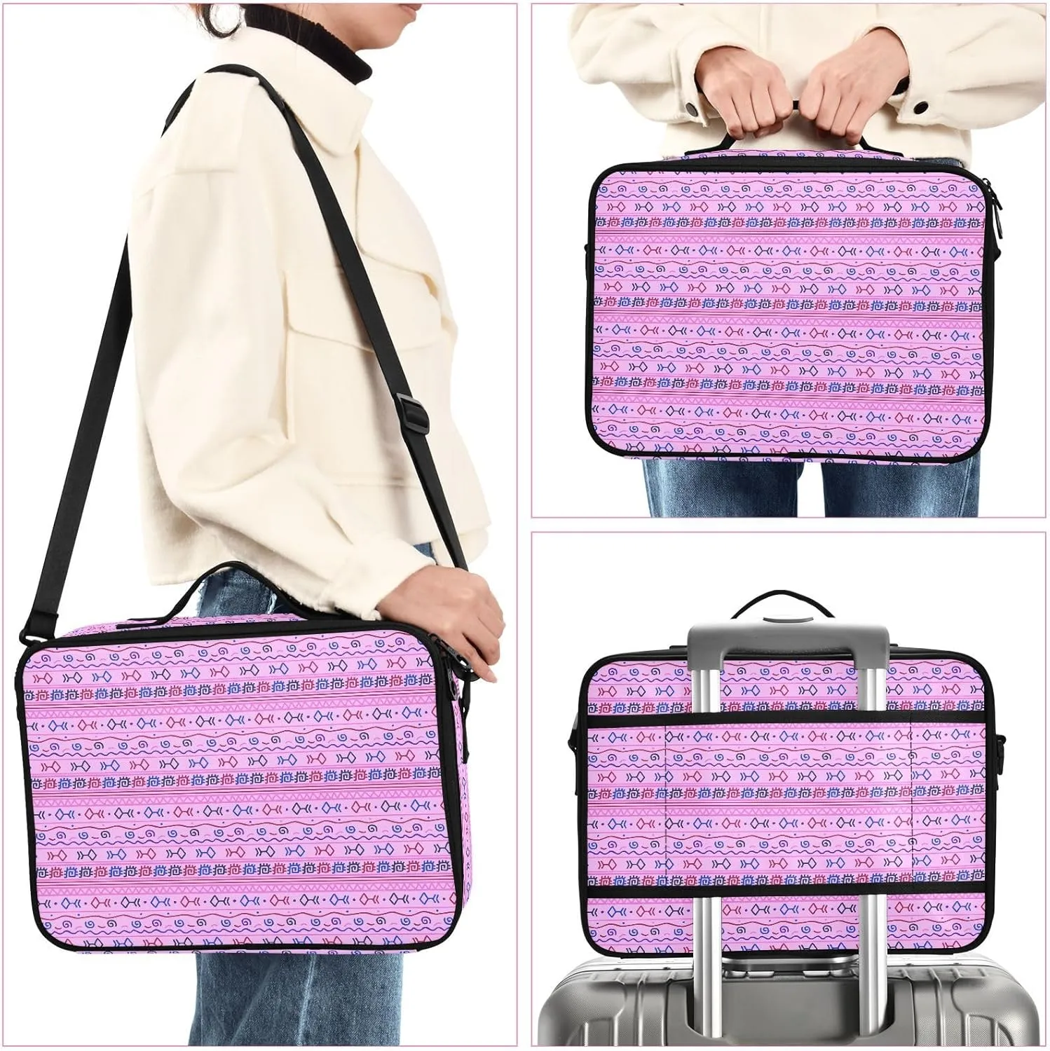 XL Hard Shell Large Portable Zipper Makeup Bag for Travel