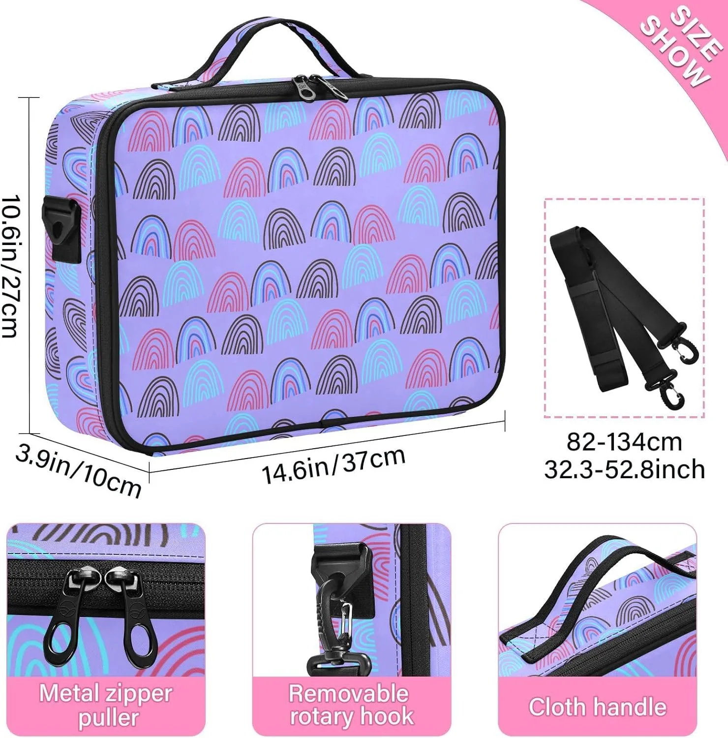XL Hard Shell Makeup Bag Travel Toiletry Makeup Organizer for Women