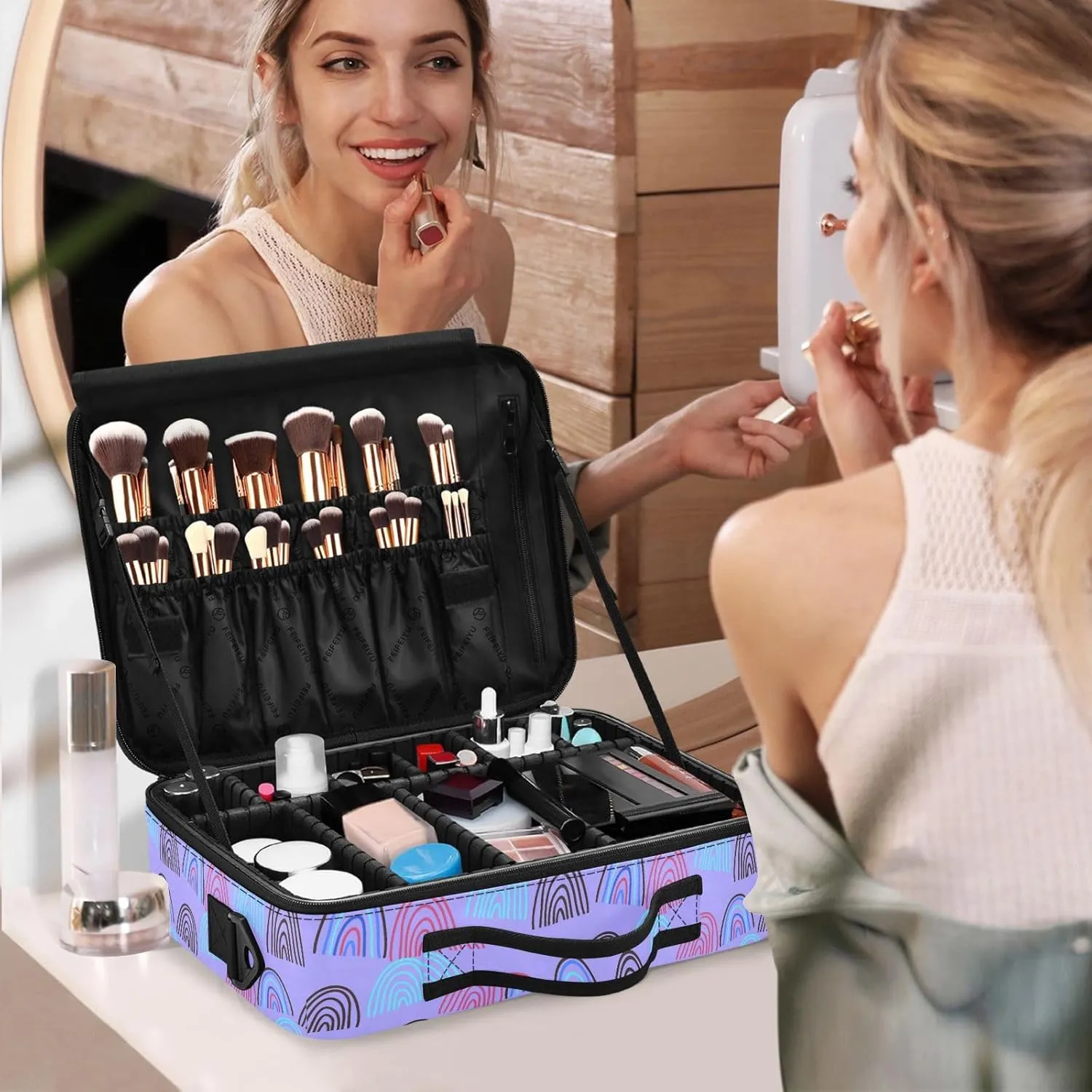 XL Hard Shell Makeup Bag Travel Toiletry Makeup Organizer for Women