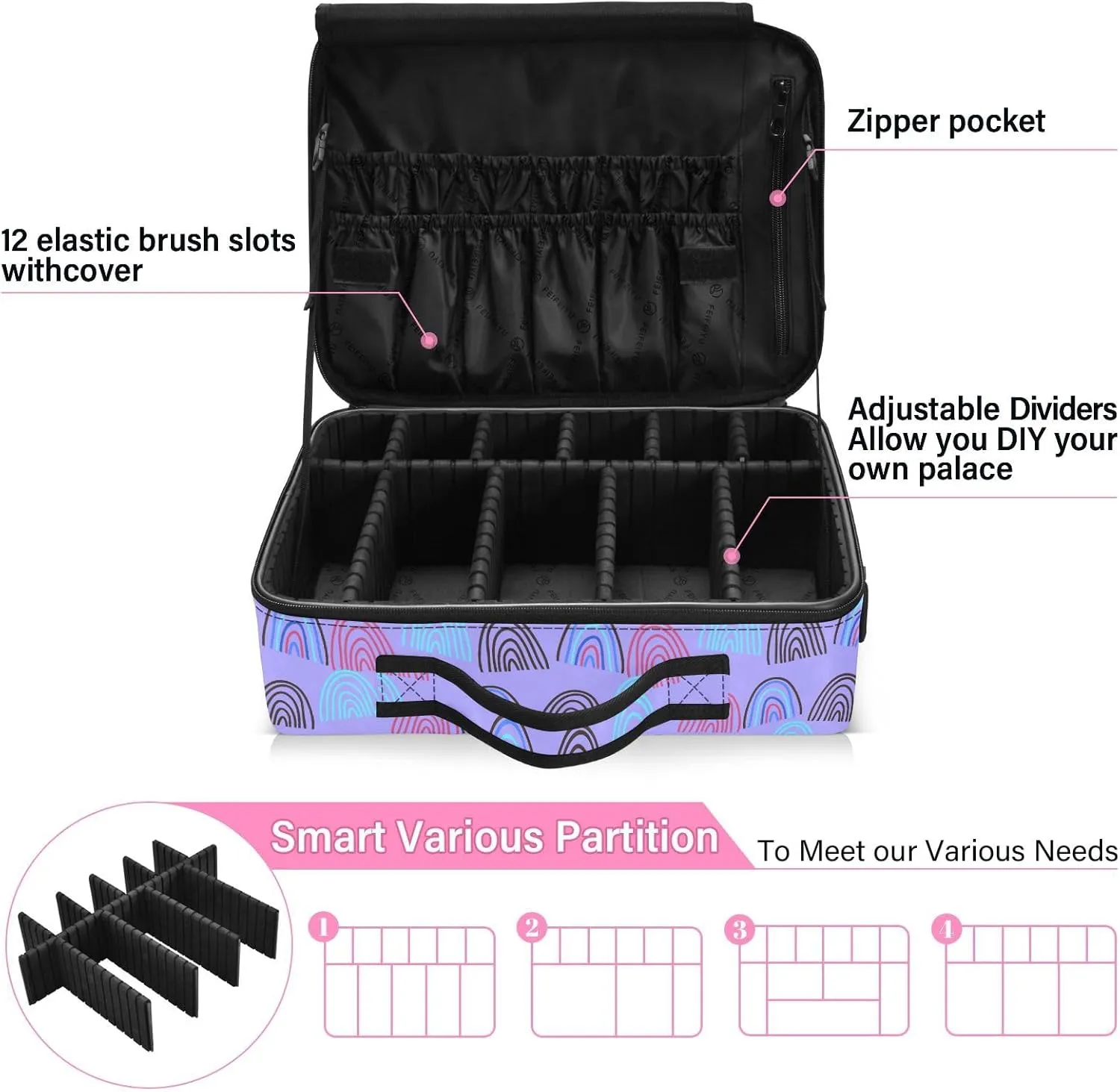 XL Hard Shell Makeup Bag Travel Toiletry Makeup Organizer for Women