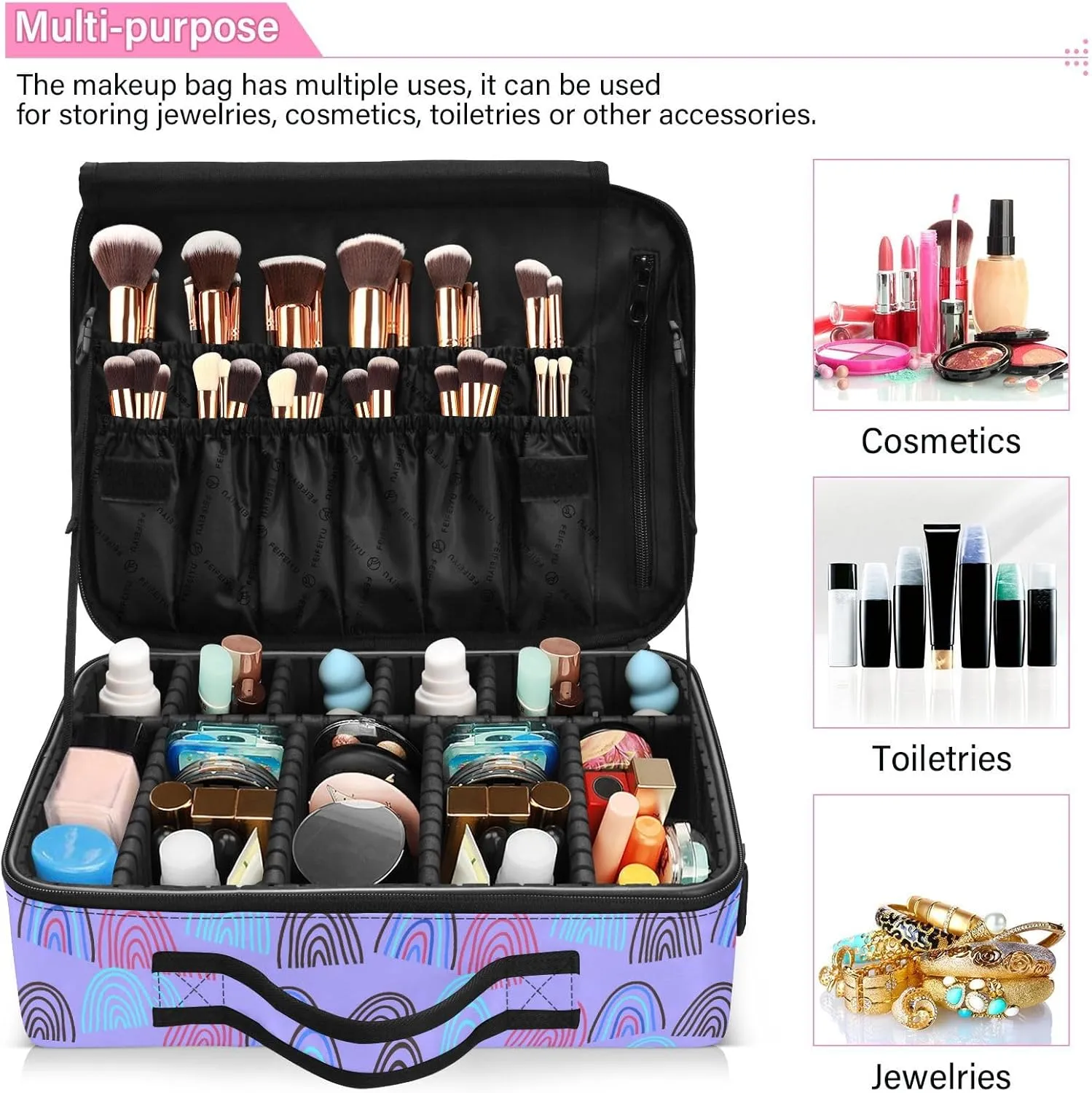 XL Hard Shell Makeup Bag Travel Toiletry Makeup Organizer for Women