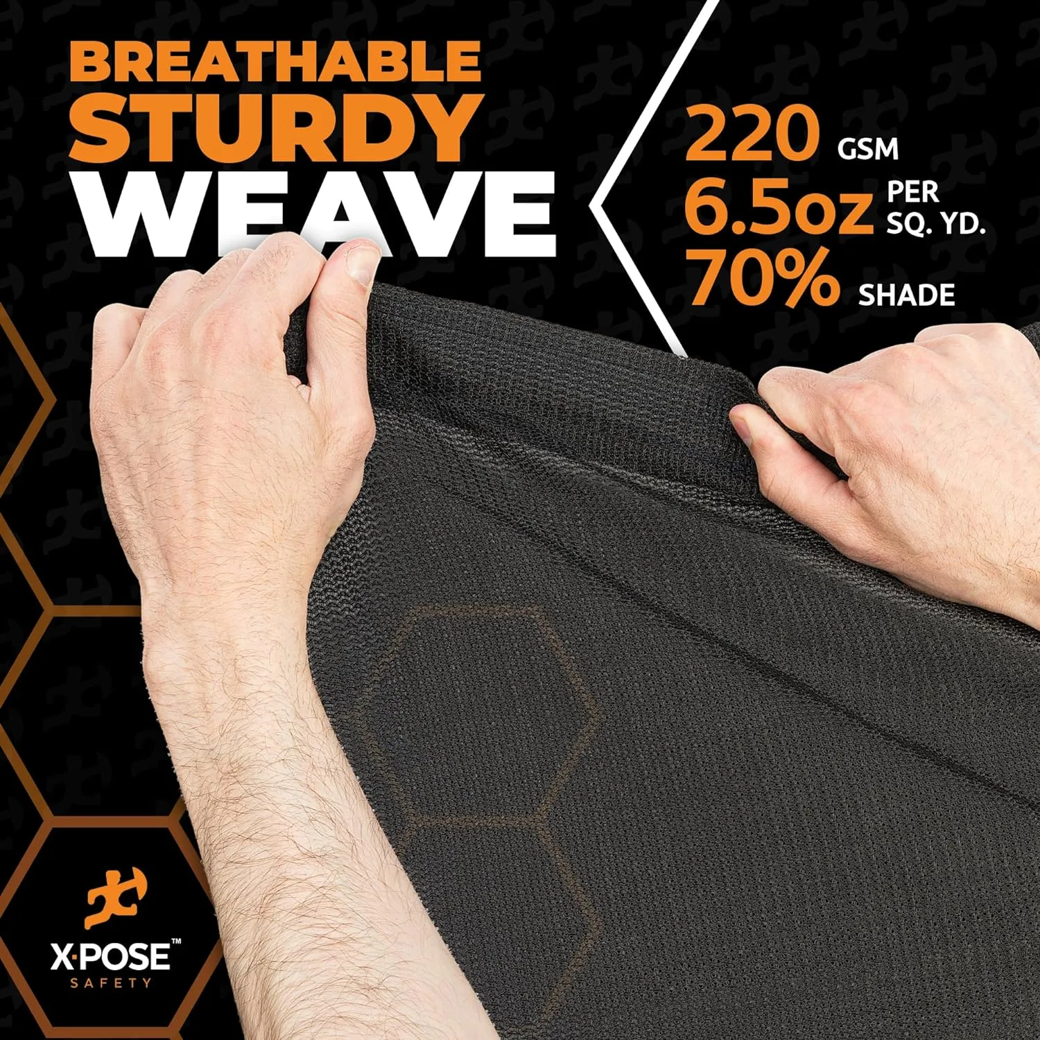 Xpose Safety Heavy Duty Mesh Tarp – 8’ x 10’ Multipurpose Black Protective Cover with Air Flow - Use for Tie Downs, Shade, Fences, Canopies, Dump Trucks – Tear Resistant