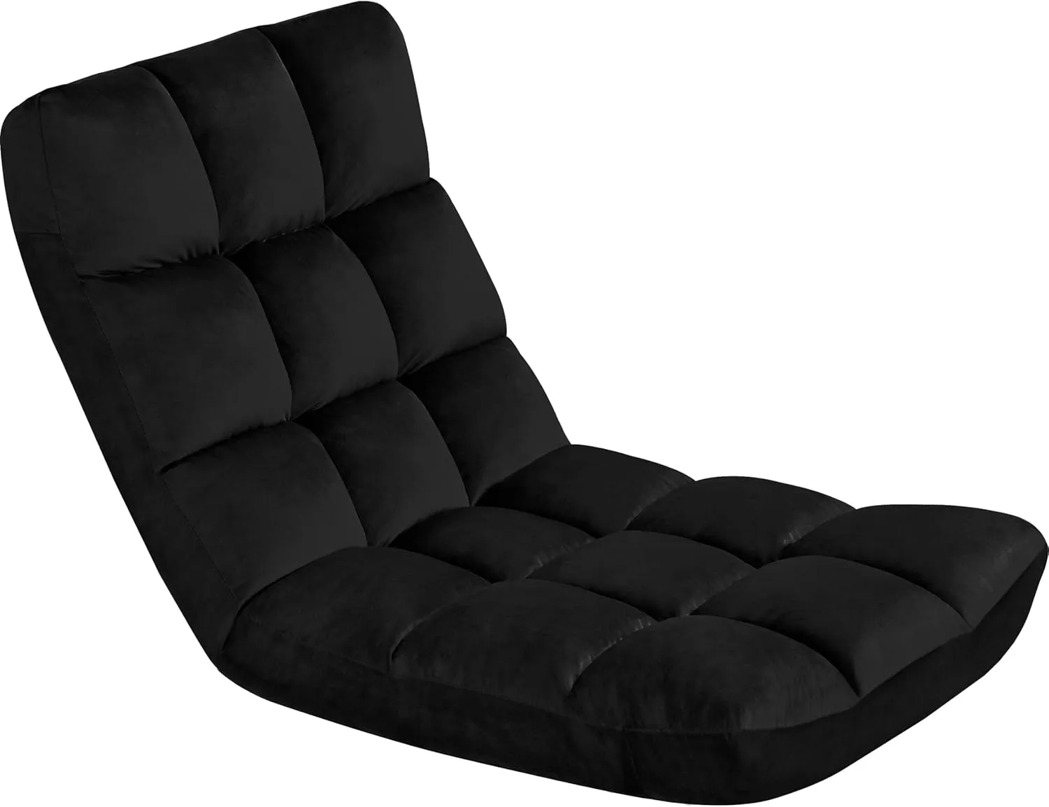 Yaheetech Floor Chair, Meditation Chair with Back Support Gaming Floor Lounger with 14 Adjustable Position for Adult, Black