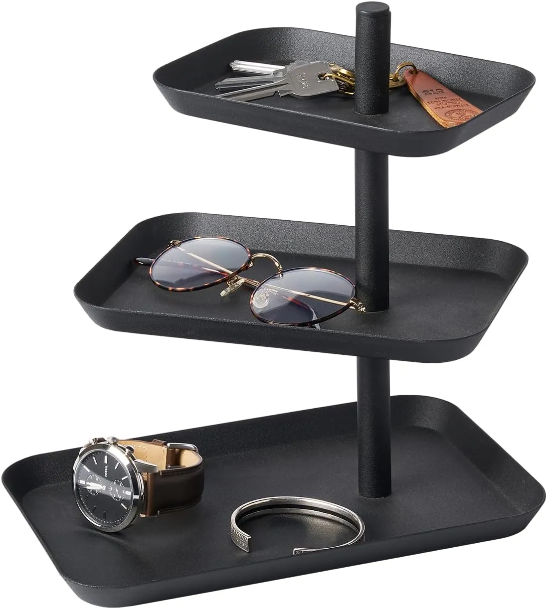 Yamazaki Home Tower 3-Tier Accessory Tray - Jewelry Holder & Storage Organizer - Steel