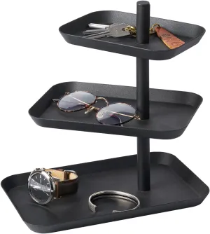 Yamazaki Home Tower 3-Tier Accessory Tray - Jewelry Holder & Storage Organizer - Steel