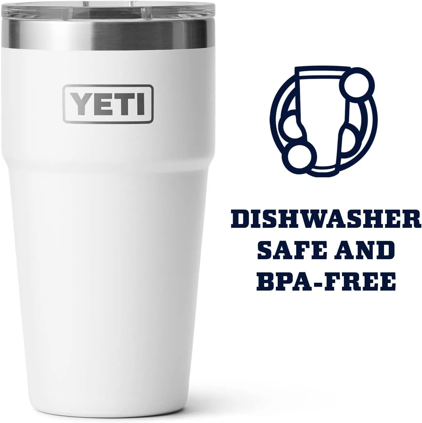 YETI Rambler Stackable Pint, Vacuum Insulated, Stainless Steel with MagSlider Lid