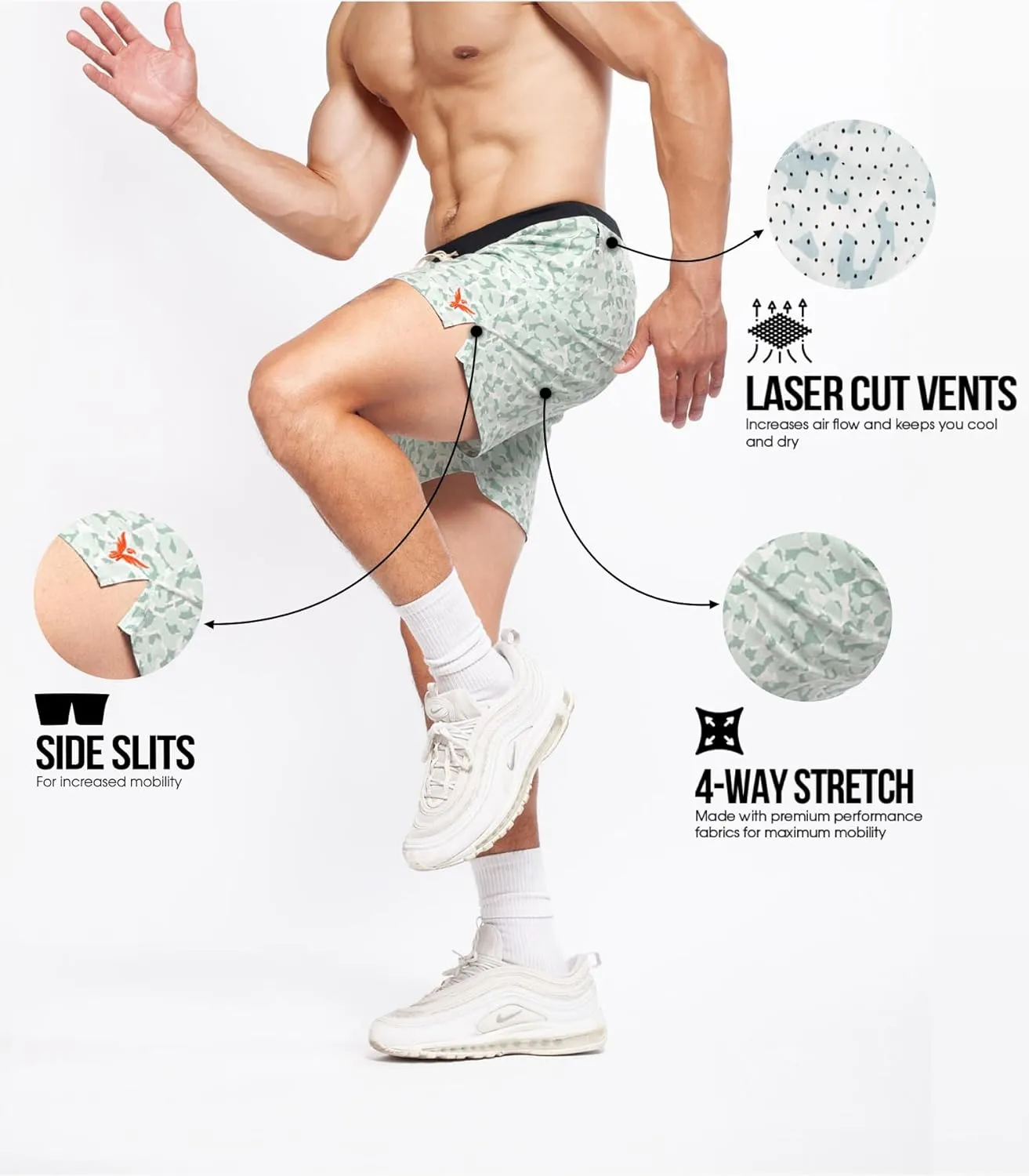 YOGA CROW 5" Men's Yoga Shorts –Mens Athletic Shorts with Zipper Pockets, Breathable Liner, Mens Running Shorts, Hot Yoga
