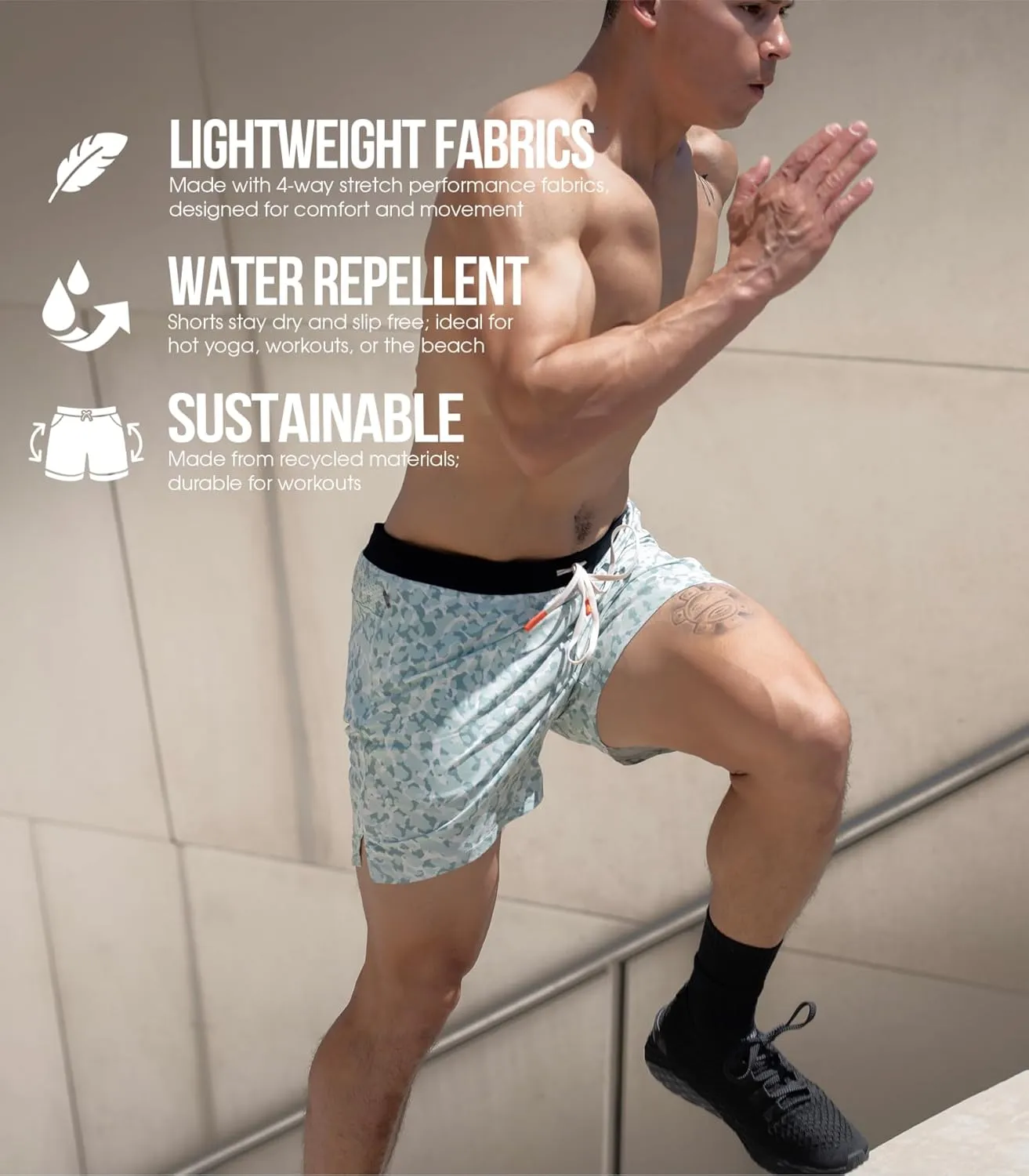 YOGA CROW 5" Men's Yoga Shorts –Mens Athletic Shorts with Zipper Pockets, Breathable Liner, Mens Running Shorts, Hot Yoga