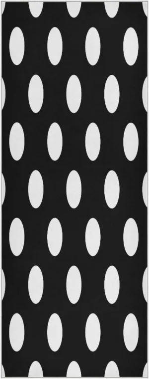 Yoga Towel White Polka Dot Texture Hot Yoga Mat Towel with Grip Dots Sweat Absorbent Non-Slip for Hot Yoga, 24" x72",Soft Yoga Blankets with Travel Bag,Pilates and Workout