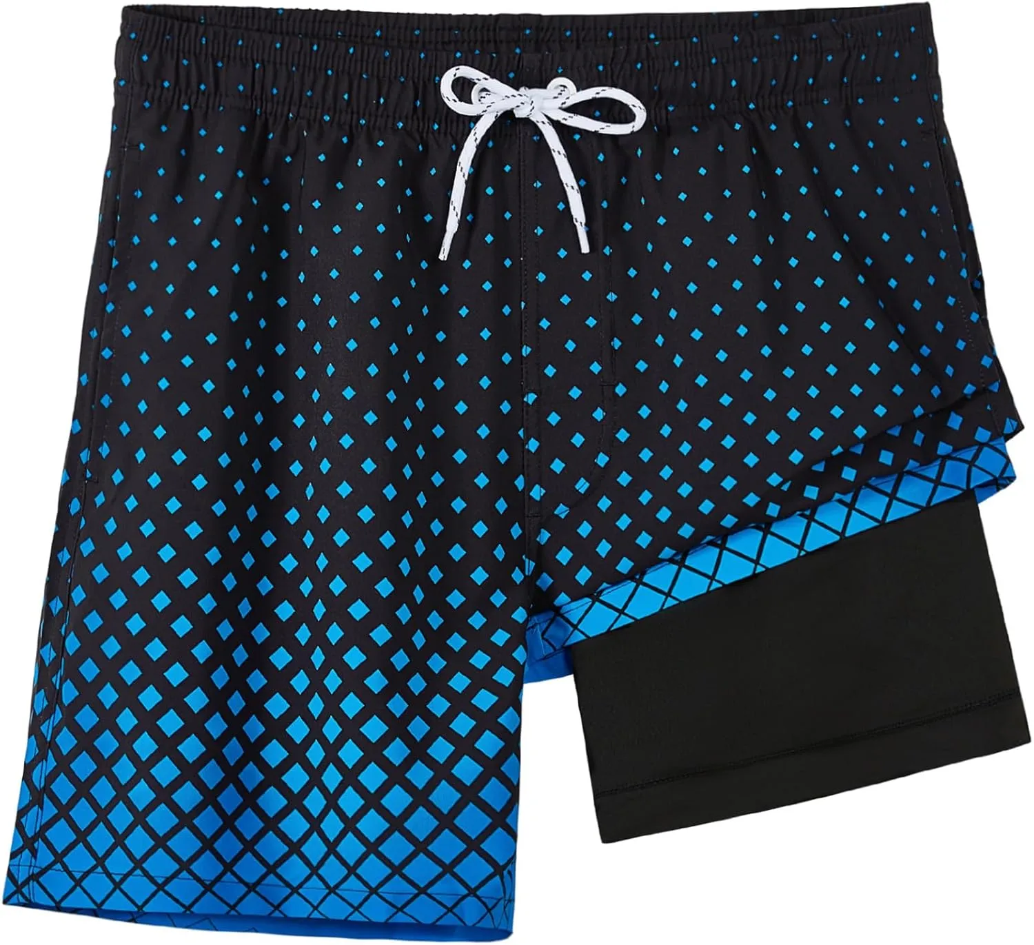 zeetoo Mens Swim Trunks with Compression Liner 5.5" Inseam Quick Dry Swim Shorts