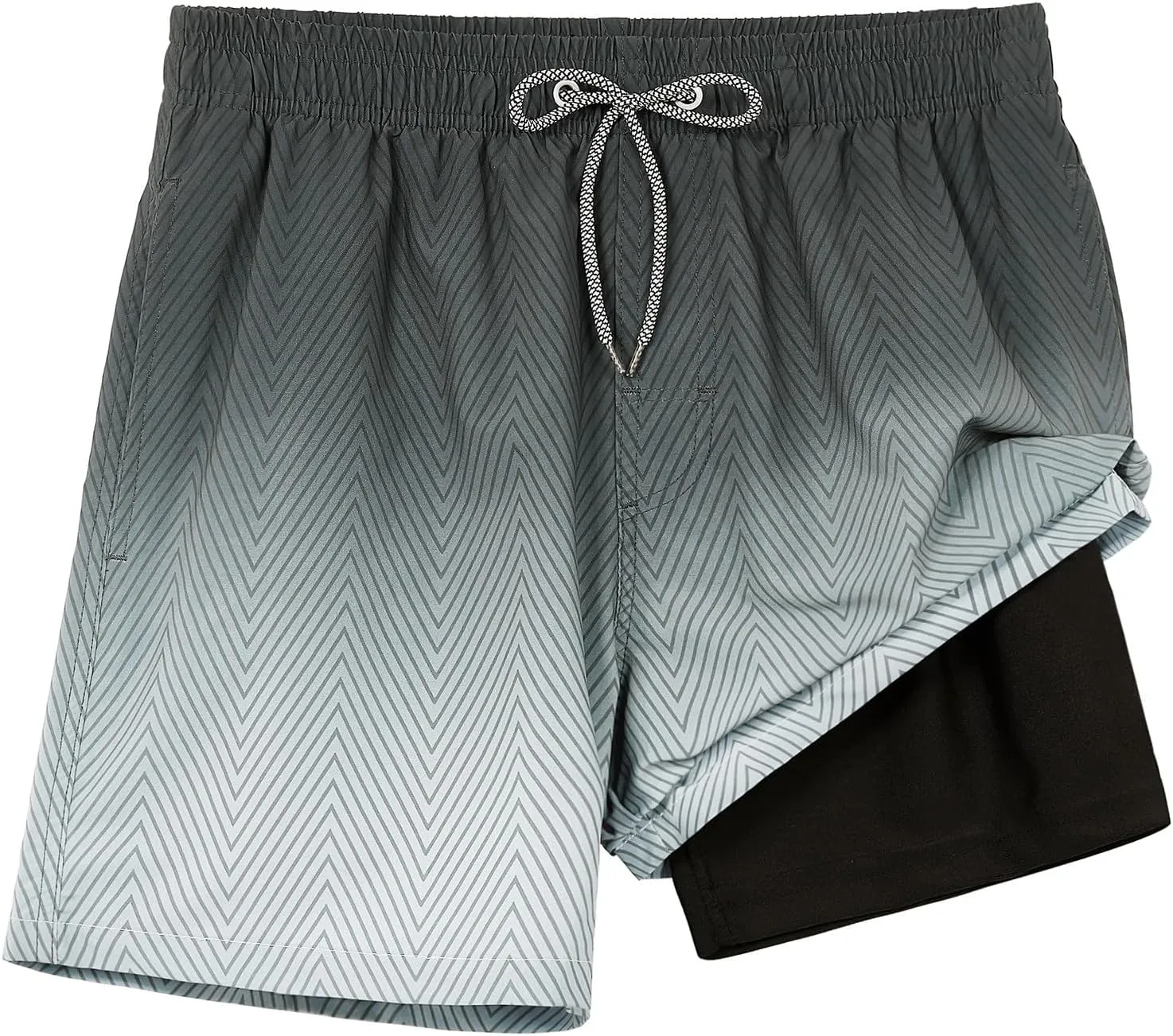 zeetoo Mens Swim Trunks with Compression Liner 5.5" Inseam Swim Shorts Quick Dry Shorts