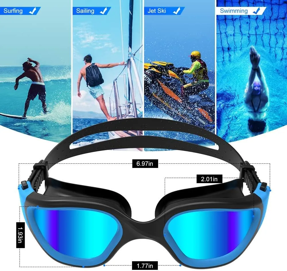 ZIONOR G1 Polarized Swimming Goggles for Unisex Adult Women Anti Fog 100% Anti UV Diving Goggles