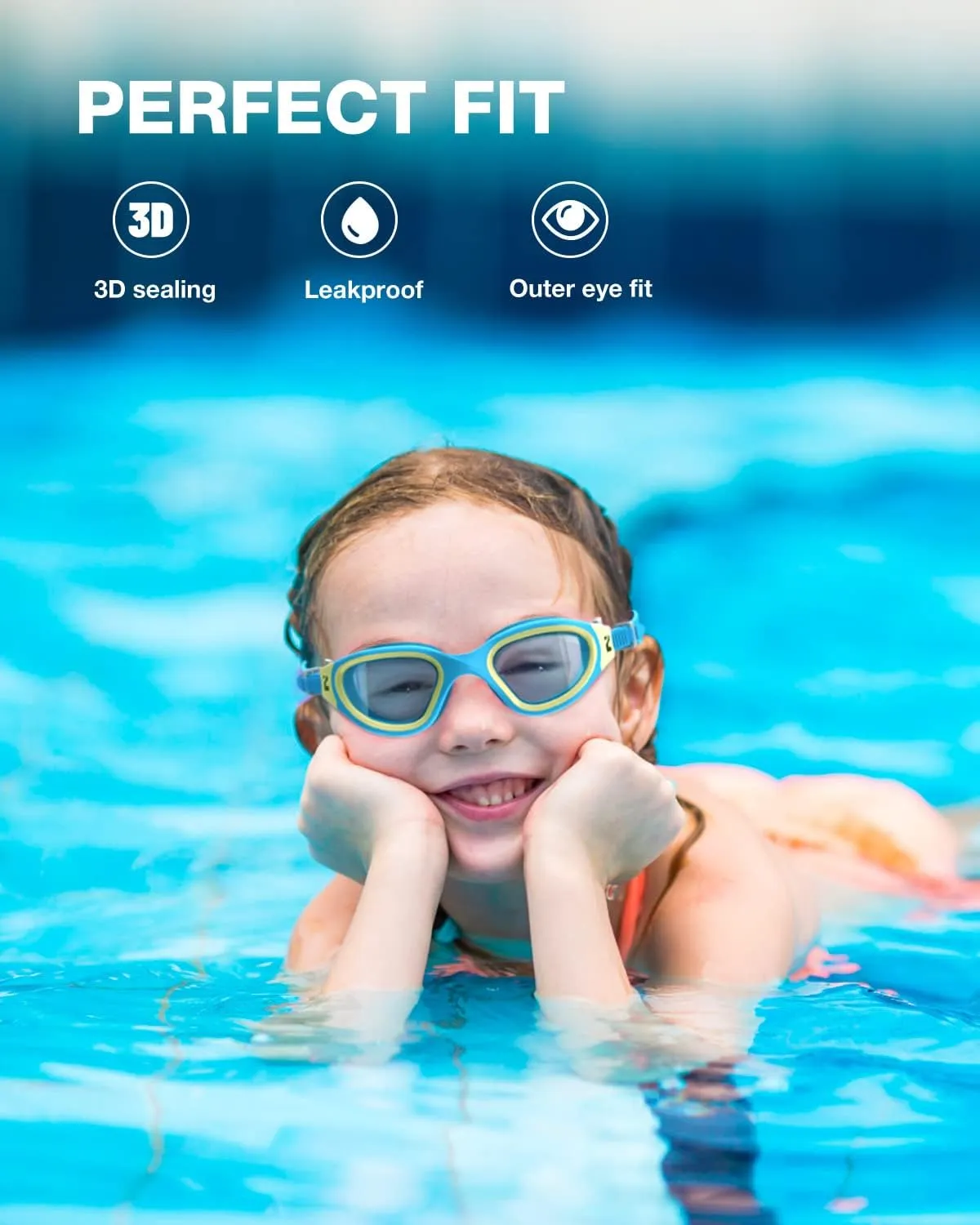 ZIONOR Kids Swim Goggles, G1MINI SE Anti-fog Swimming Goggles for Kid Child 6-14