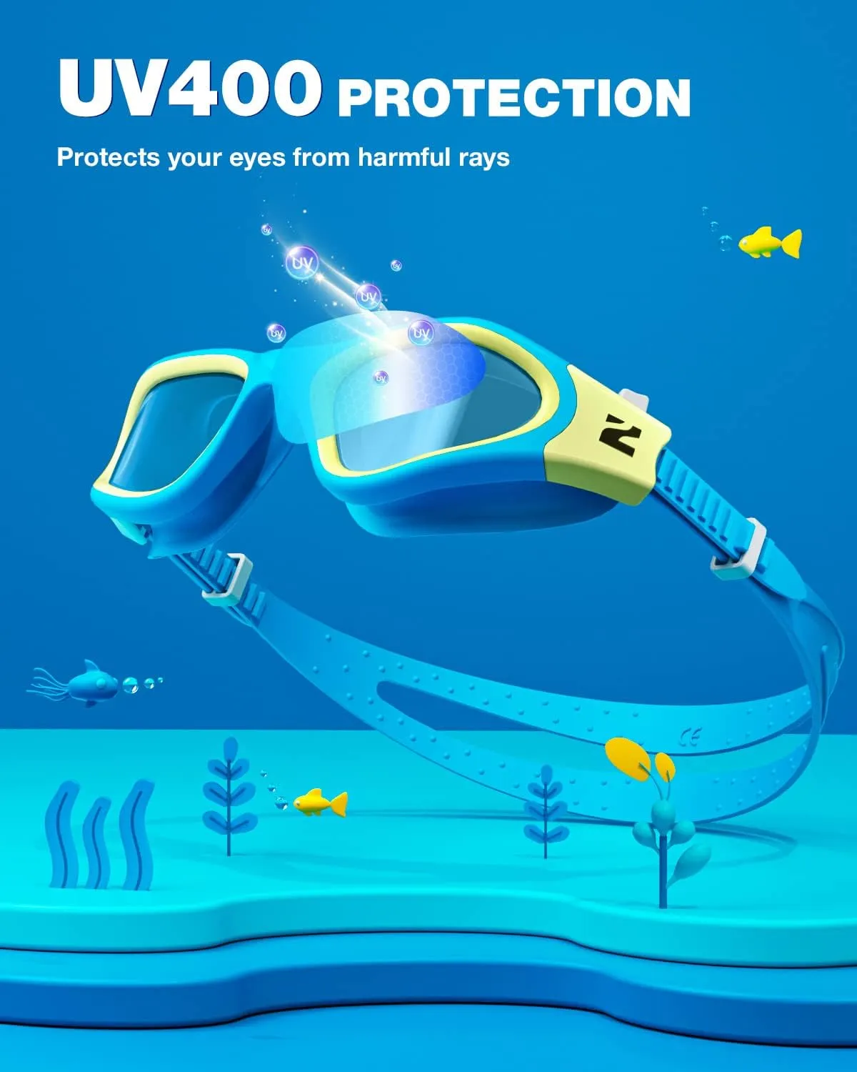 ZIONOR Kids Swim Goggles, G1MINI SE Anti-fog Swimming Goggles for Kid Child 6-14