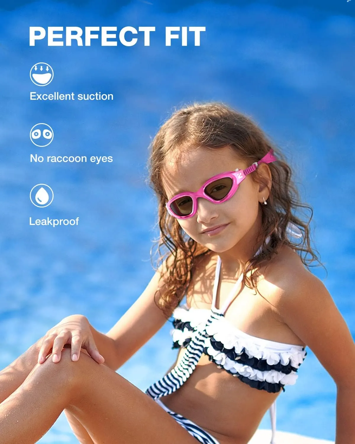 ZIONOR Kids Swim Goggles, G1MINI Ultra Photochromic Polarized Swimming Goggles Boys Girls