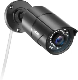 ZOSI H.265 2MP Security POE Camera, 1920x1080, 120ft Night Vision, 3.6mm Lens, IP67 Weatherproof Indoor Outdoor IP Camera 1080p (Only work with ZOSI PoE NVR,Model: 1AR-08EM-00/10/20-US)