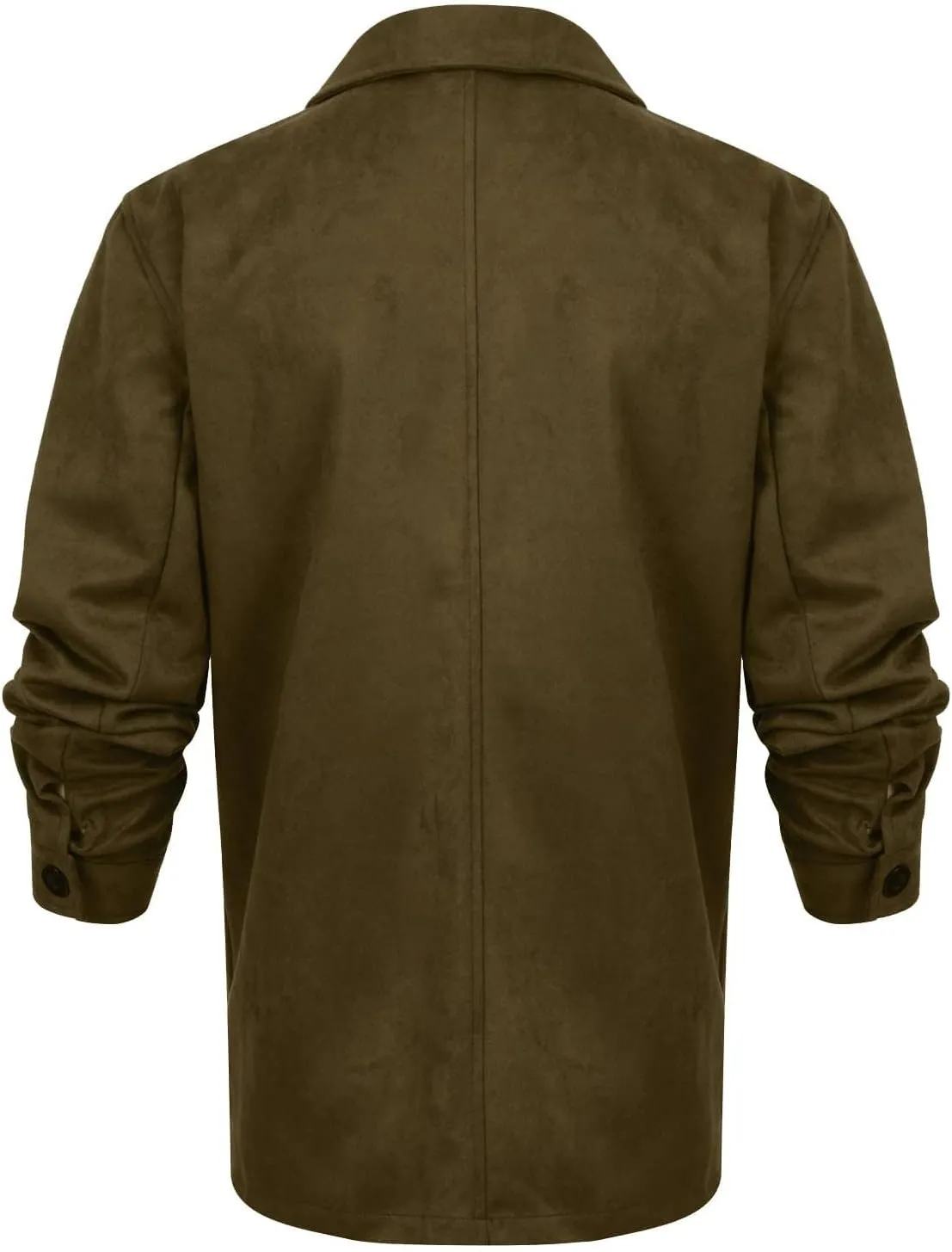 ZWRXW Men's 2023 Waterproof Suede Coat Vintage Classic Leather Jacket Casual Lapel Button Down Long Sleeve Winter Coats